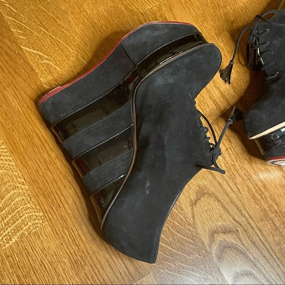 Charlotte Olympia Dark Academia Wednesday Adams Martha Wedge Oxfords